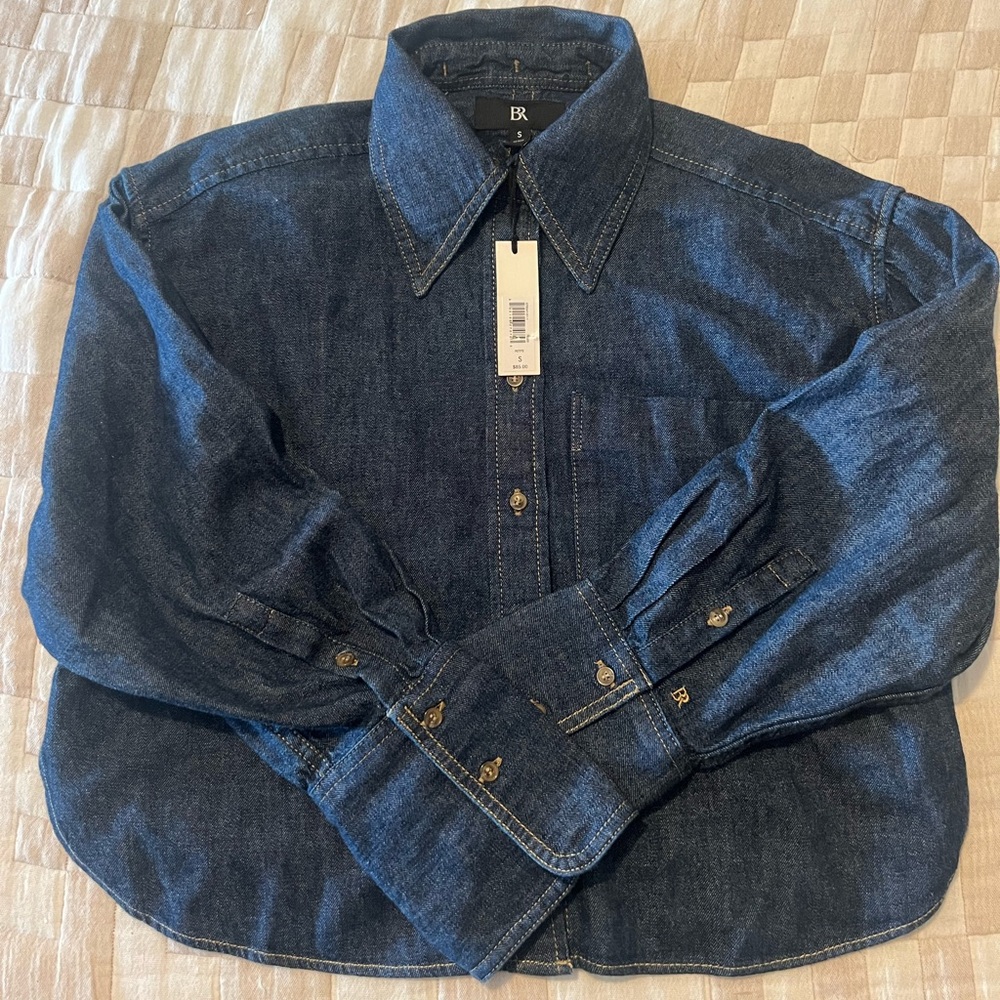 Cropped dark denim Banana Republic Button-down